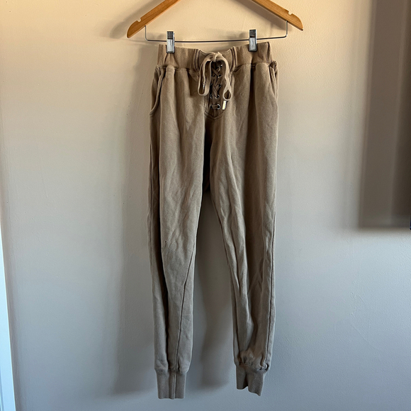 Nude | Casual Beige Drawstring Pants - Picture 1 of 10
